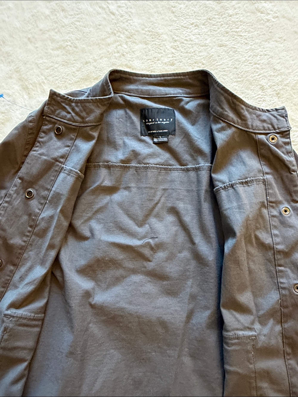 Sanctuary Slate Gray Military Field Jacket with Drawstring Hem - Picture 4 of 7